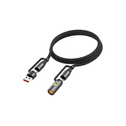 Кабель ACEFAST J6 Multi-Function Charging Data Cable USB-A+ USB-C+ Cigarette Lighter с коннектором в прикуриватель, черный