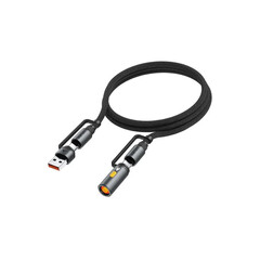 Кабель ACEFAST J6 Multi-Function Charging Data Cable USB-A+ USB-C+ Cigarette Lighter с коннектором в прикуриватель, черный