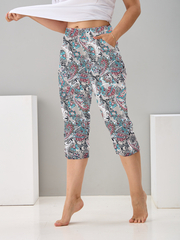 Бриджи Д-16Х/серый-сказочныецветы