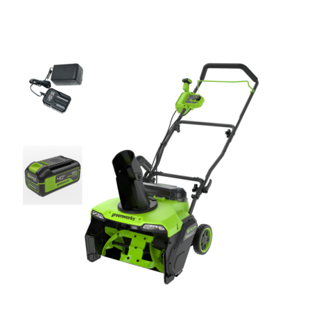 Снегоуборщик аккумуляторный бесщеточный Greenworks GD40STX2, 40V, 51 см, с 1хАКБ 5 Ач и ЗУ (2603407UG)