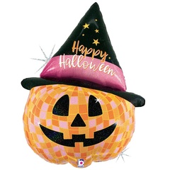 Фигура гелиевая HAPPY HALLOWEEN Тыква в колпаке