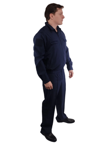 Костюм офисный для военнослужащих длинный рукав (синий, габардин) (А)