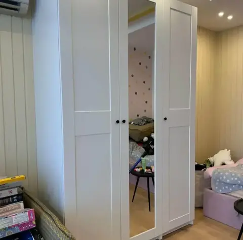 Дверь МАКС 50 (с зеркалом) белая