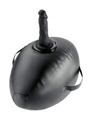 Черный надувной мяч с платформой для фиксации дилдо Body Dock Inflatable Love Ball