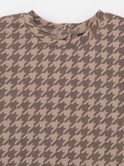 фуфайка  для девочки  КП 302287/беж,гусиная лапка