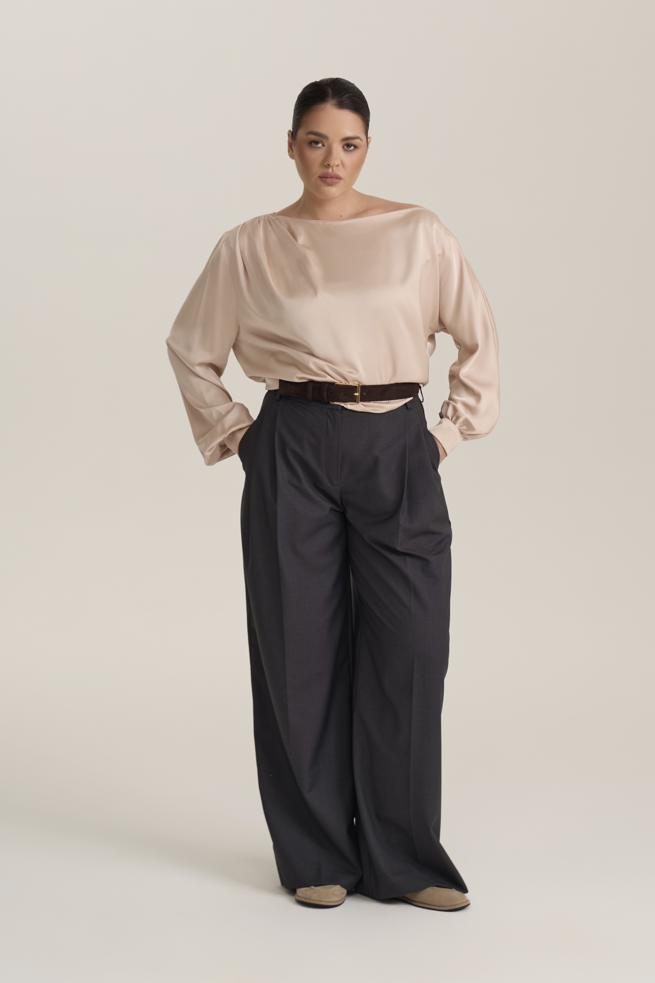 Блузка со спущенным плечом, сливочный