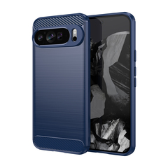 Чехол синего цвета на Google Pixel 9 Pro XL, мягкий отклик кнопок, серия Carbon (с дизайном под карбон) от Caseport