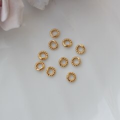 Протектор-кольцо 5 мм, позолота, набор 10 шт, КТ031