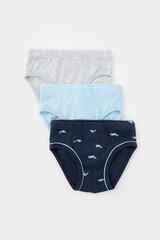 трусы/ уп  для мальчика  К 1928-3уп/серо-голуб.меланж,небесный,акулы