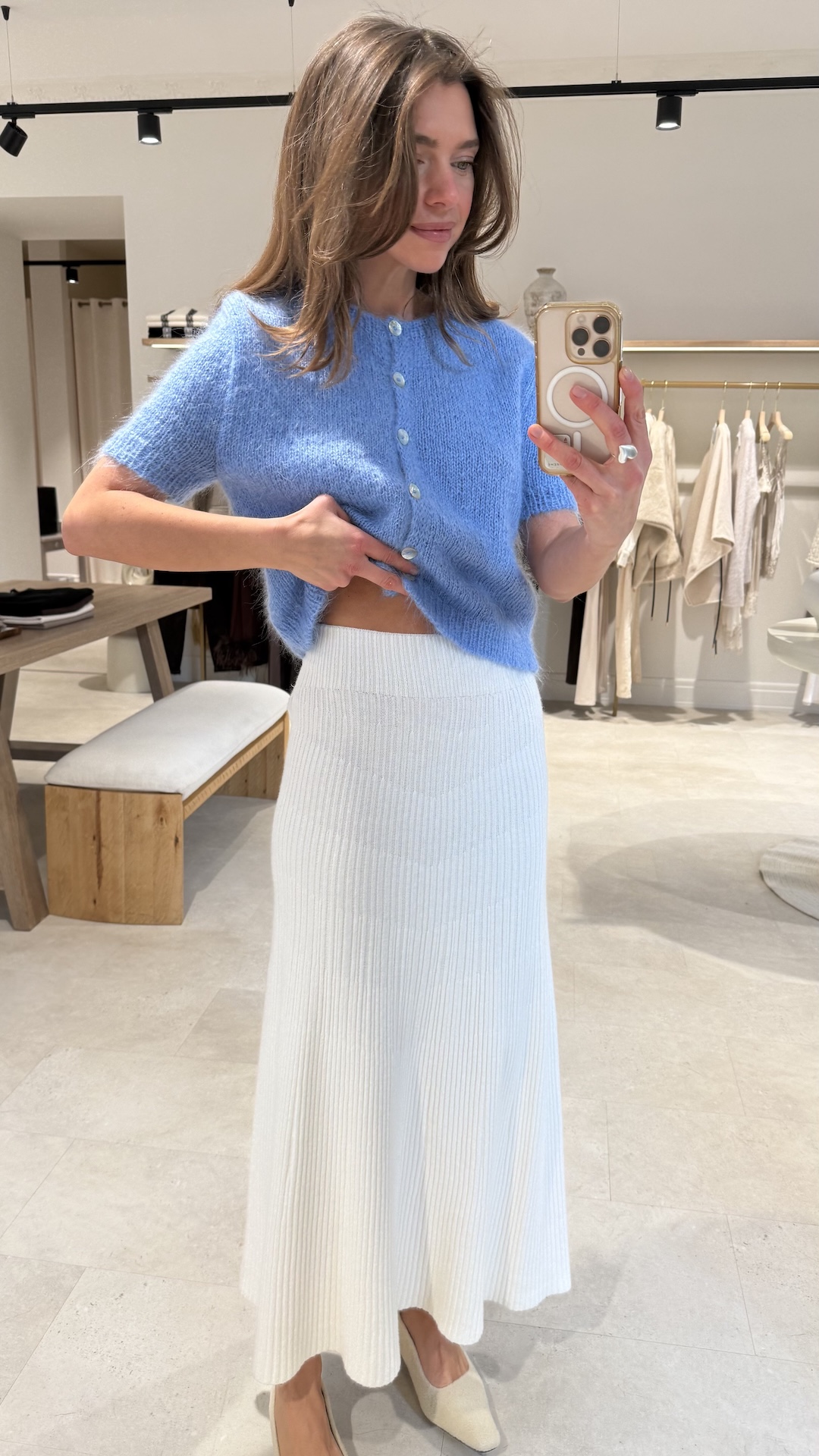 Трикотажная юбка клеш из смесовой вискозы