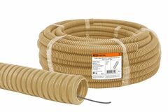 Труба ПВХ гофрированная с протяжкой 20мм TDM (25м/бухта) "ЭКО" (сосна) (кратно 25)