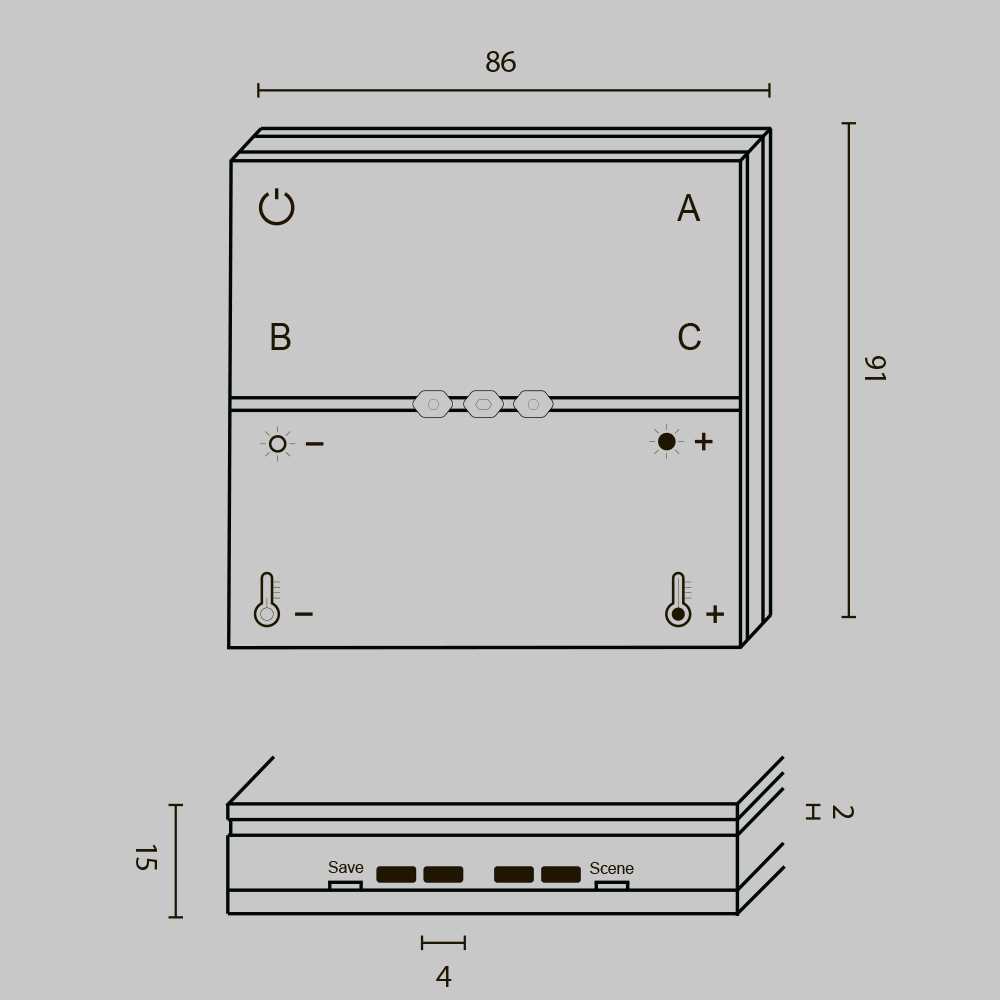 Беспроводная панель управления Maytoni Lighting control Zigbee DRC035-Z-8-W