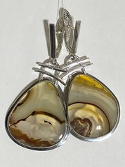 Агат сердолик (серьги из серебра)