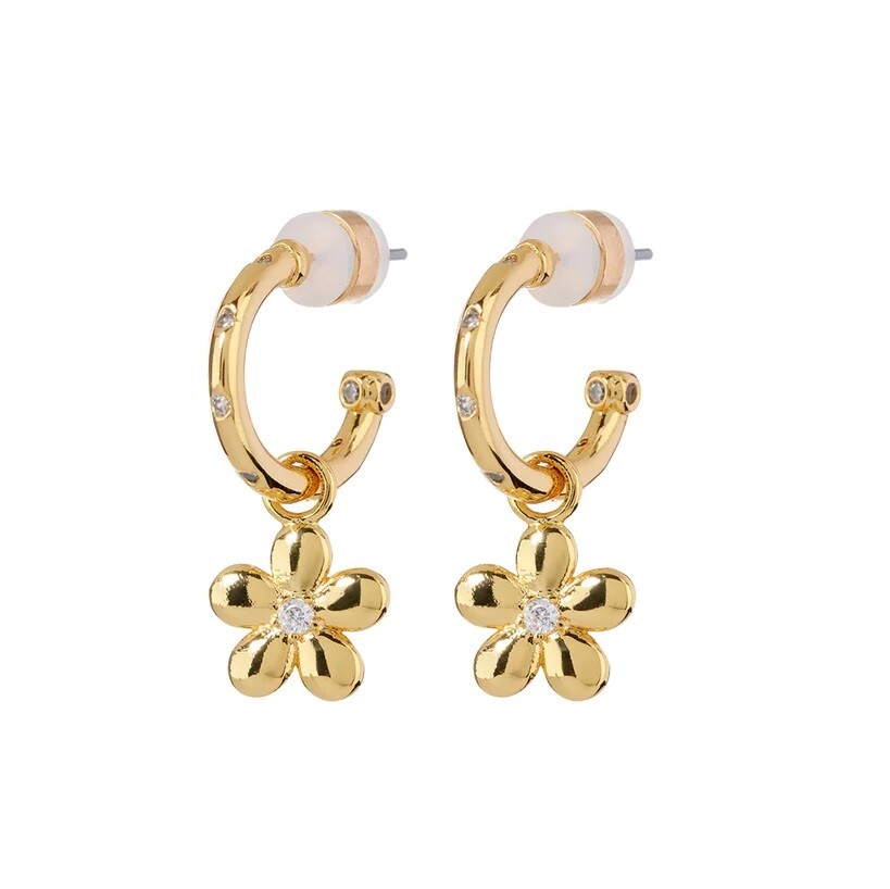 LUV AJ Серьги Diamonte Daisy Hoops – Gold