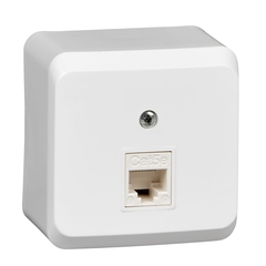 Schneider Electric ЭТЮД Белый Розетка открытая установка компьютерная RJ45 кат.5E Сделано в России KOMA-001B