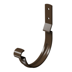 Карнизный крюк для желоба короткий гнутый Stal Premium, каштан