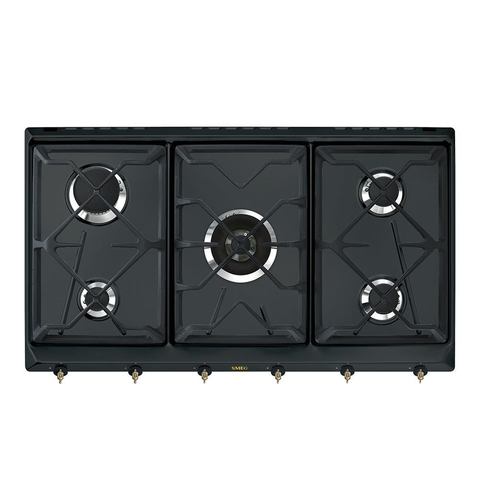 Газовая варочная поверхность Coloniale Smeg SRV896AOGH антрацит