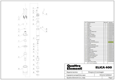 Кольцо уплотнительное QUATTRO ELEMENTI ELICA400 (246-968-015)