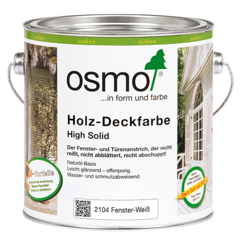 Белая краска для окон и дверей OSMO Holz-Deckfarbe