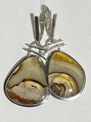 Агат сердолик (серьги из серебра)