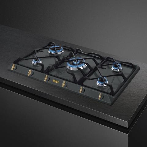 Газовая варочная поверхность Coloniale Smeg SRV896AOGH антрацит