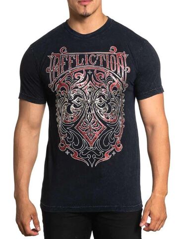 Affliction | Футболка мужская MARBLESMITH Black A24818 перед