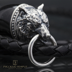 Подвес амулет "Волчий клык". Зелёный нефрит Бриле.