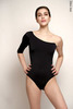 1 Sleeve 1 Strap leotard | black