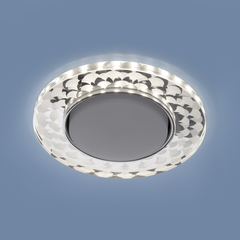 Встраиваемый точечный светильник с LED подсветкой Elektrostandard 3037 GX53 SL/WH зеркальный/белый