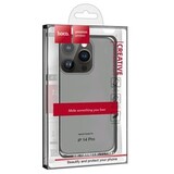 Силиконовый чехол TPU Hoco Light series (толщина 0,8 мм) для iPhone 14 Pro (6,1") (Черно-прозрачный)