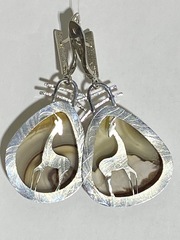 Агат сердолик (серьги из серебра)