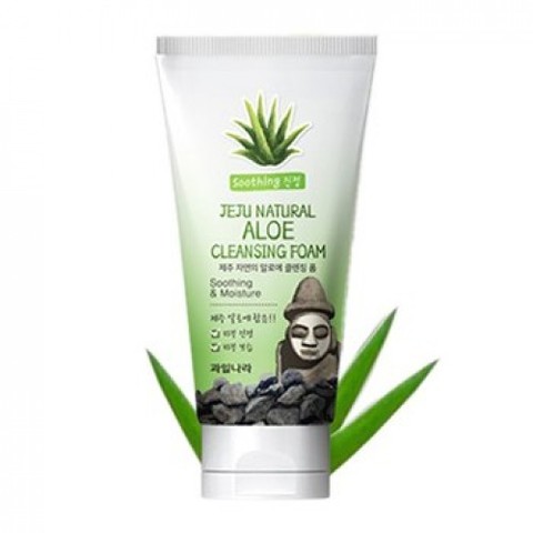 Welcos Jeju Natural Aloe Cleansing Foam пенка для умывания с экстрактом алоэ