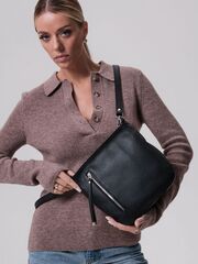 Сумка кожаная кросс-боди Deboro 3410 черный