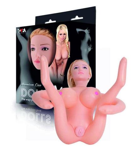 Надувная секс-кукла с реалистичной головой и поднятыми ножками - ToyFa Dolls-X 117015