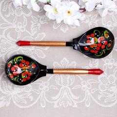 Ложка полубаская «Чернушка», хохлома, микс