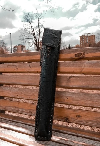 Набор шампуров в кожаном чехле №2 "Медведь"