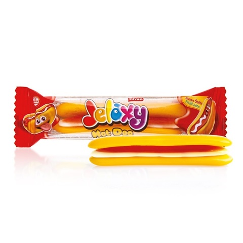 Jelaxy Hot Dog (Хот Дог) Жевательный мармелад с фруктовым соком  1кор*6бл*24шт,20гр