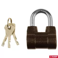 ЗУБР 60 мм, дисковый механизм секрета, облегченный, навесной замок (3720-4)