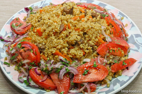 Плов с индейкой и булгуром