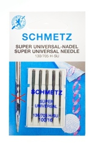 Иглы Schmetz стандартные с покрытием антиклей 130/705H-SU № 100 , 5 шт