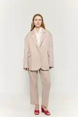 Брюки прямые укороченные изо льна