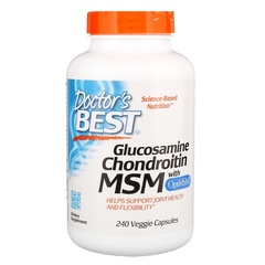 Doctor's Best, Глюкозамин, хондроитин и МСМ с OptiMSM, 240 растительных капсул