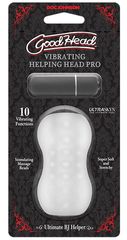 Прозрачный мастурбатор с вибропулей GoodHead Vibrating Helping Head Pro - 