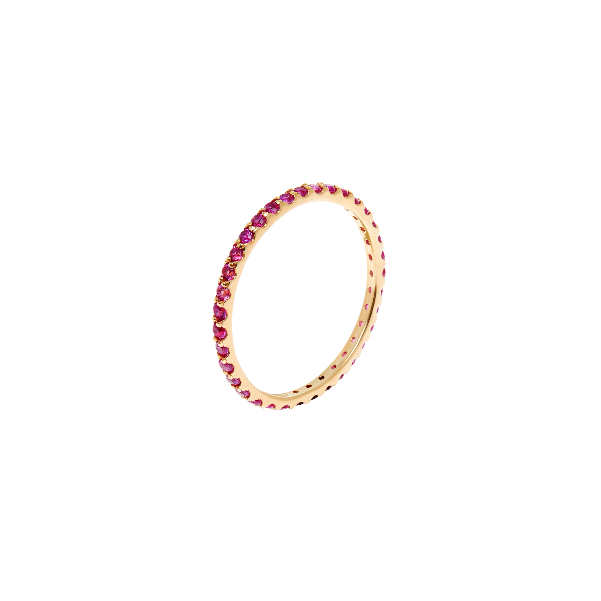 VIVA LA VIKA Кольцо Pave Tiny Ring – Gold Fuchsia