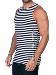 Купить майку-тельняшку ВМФ - Магазин тельняшек.ру 8-800-700-93-18Майка-тельняшка ВМФ (темно-синяя полоса) ГОСТ МИНОБОРОНЫ в Магазине тельняшек