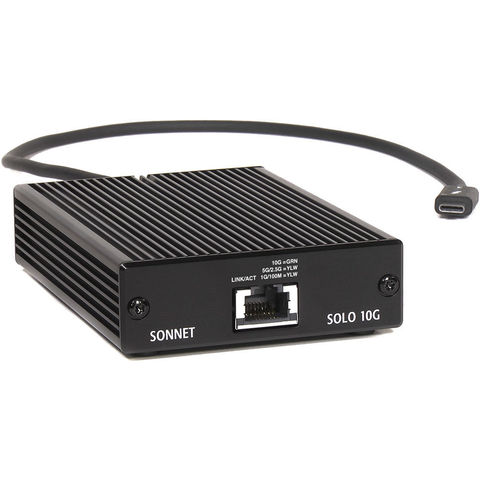 Адаптер Gigabit Ethernet Sonnet Solo 10G Thunderbolt 3 to 10 Gigabit Ethernet Fanless Adapter с поддержкой NBASE-T