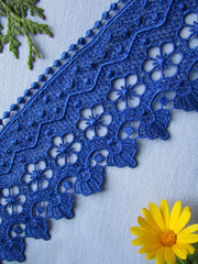 Кружево плетеное, ш. 7,8 см, электрик