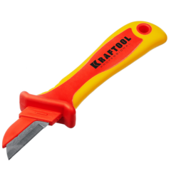 KRAFTOOL KN-1, 1000 В, прямой, диэлектрический нож электрика (45401)