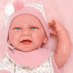 Munecas Antonio Juan Кукла-младенец Давиния в розовом, 40 см, мягконабивная (3388P)