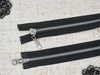 Молния шлифованная металл Т5, L 115 см, 2 бегунка, чёрный/никель